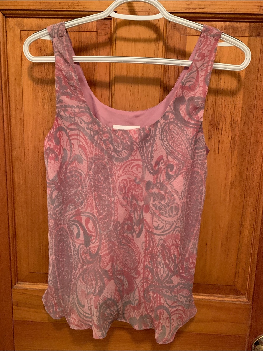 Chadwicks Pink Paisley-Print Scoop Neck Sleeveless Top